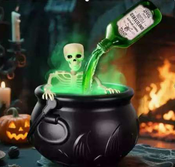 Floating Potion Cauldron – Magical Fog & Light Halloween Centerpiece